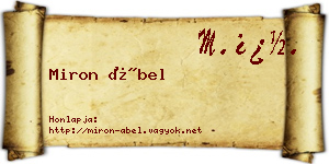Miron Ábel névjegykártya